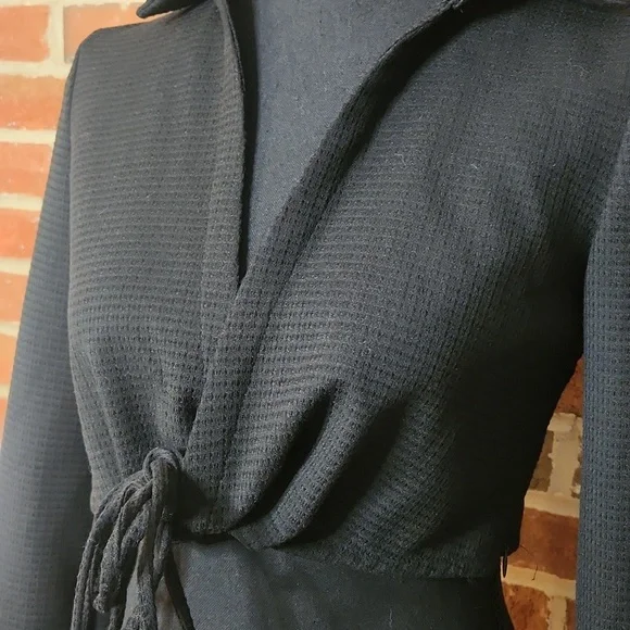 Zara Black Long Sleeve Crop Top, XS - Picture 2 of 7